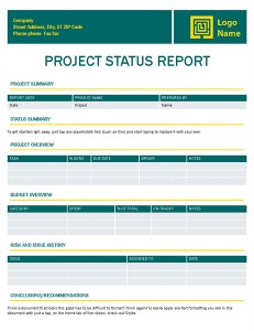 1. Short project status report template