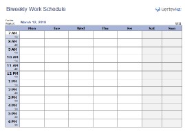 2. Bi weekly employee work schedule template