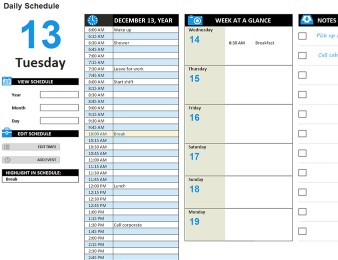 3. Daily work schedule template